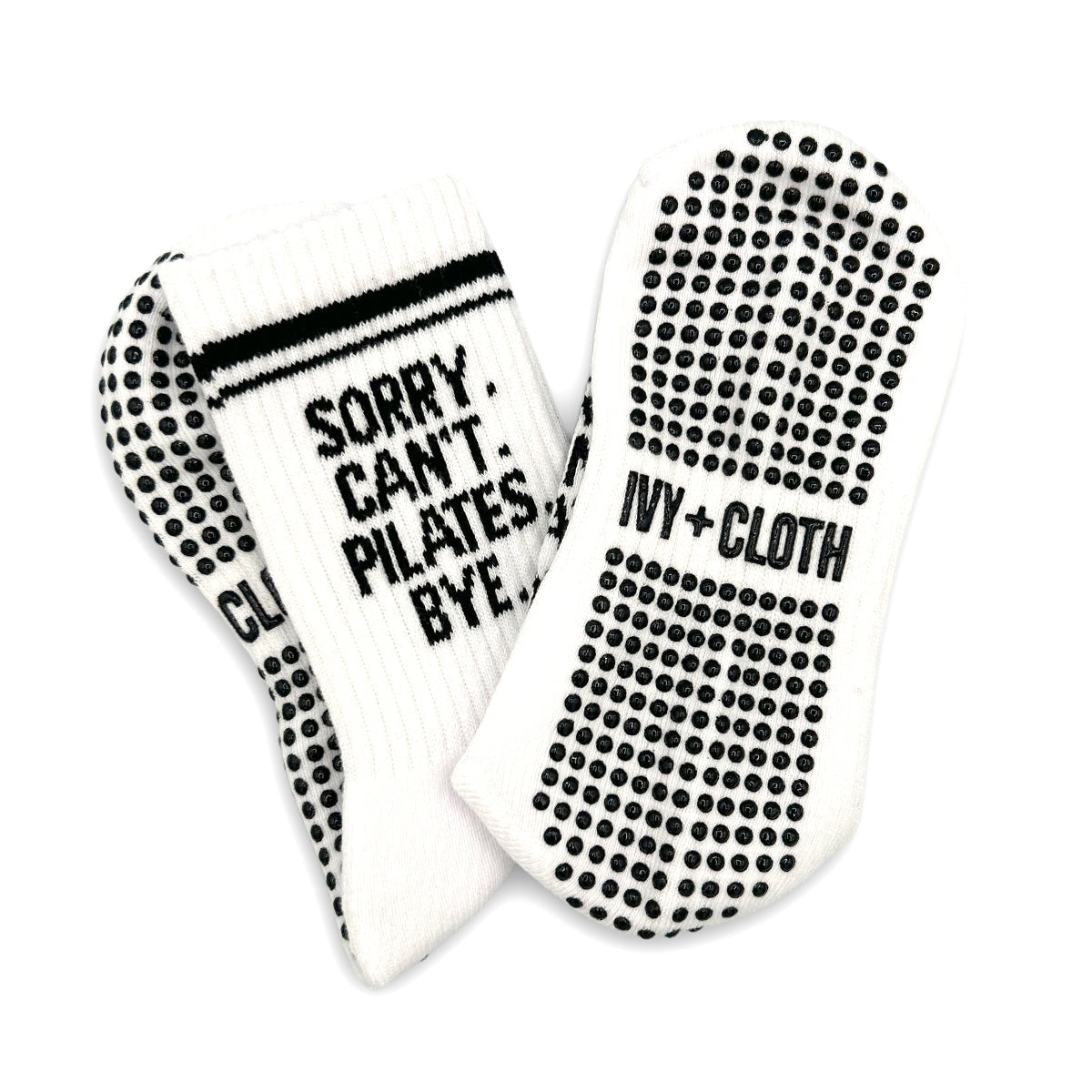 Sorry Can't Pilates Bye Grip Socks Ivy + Cloth