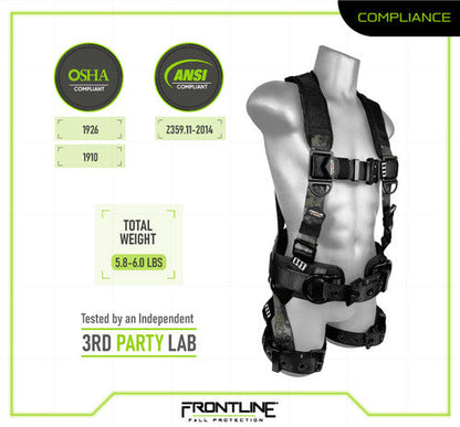 Frontline 110CTB-DC Digital Camo Full Body Harness with Aluminum Hardware and Suspension Trauma Straps S VM Hardware