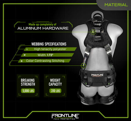 Frontline 110CTB-DC Digital Camo Full Body Harness with Aluminum Hardware and Suspension Trauma Straps XL/2X VM Hardware