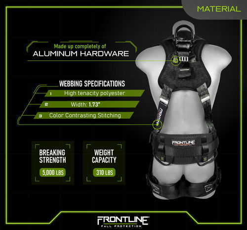 Frontline 110CTB-DC Digital Camo Full Body Harness with Aluminum Hardware and Suspension Trauma Straps S VM Hardware