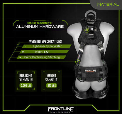Frontline 110CTB-DC Digital Camo Full Body Harness with Aluminum Hardware and Suspension Trauma Straps S VM Hardware