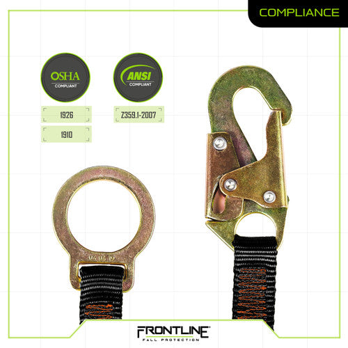 Frontline ACEL18S D-Ring 18" Extension Lanyard VM Hardware