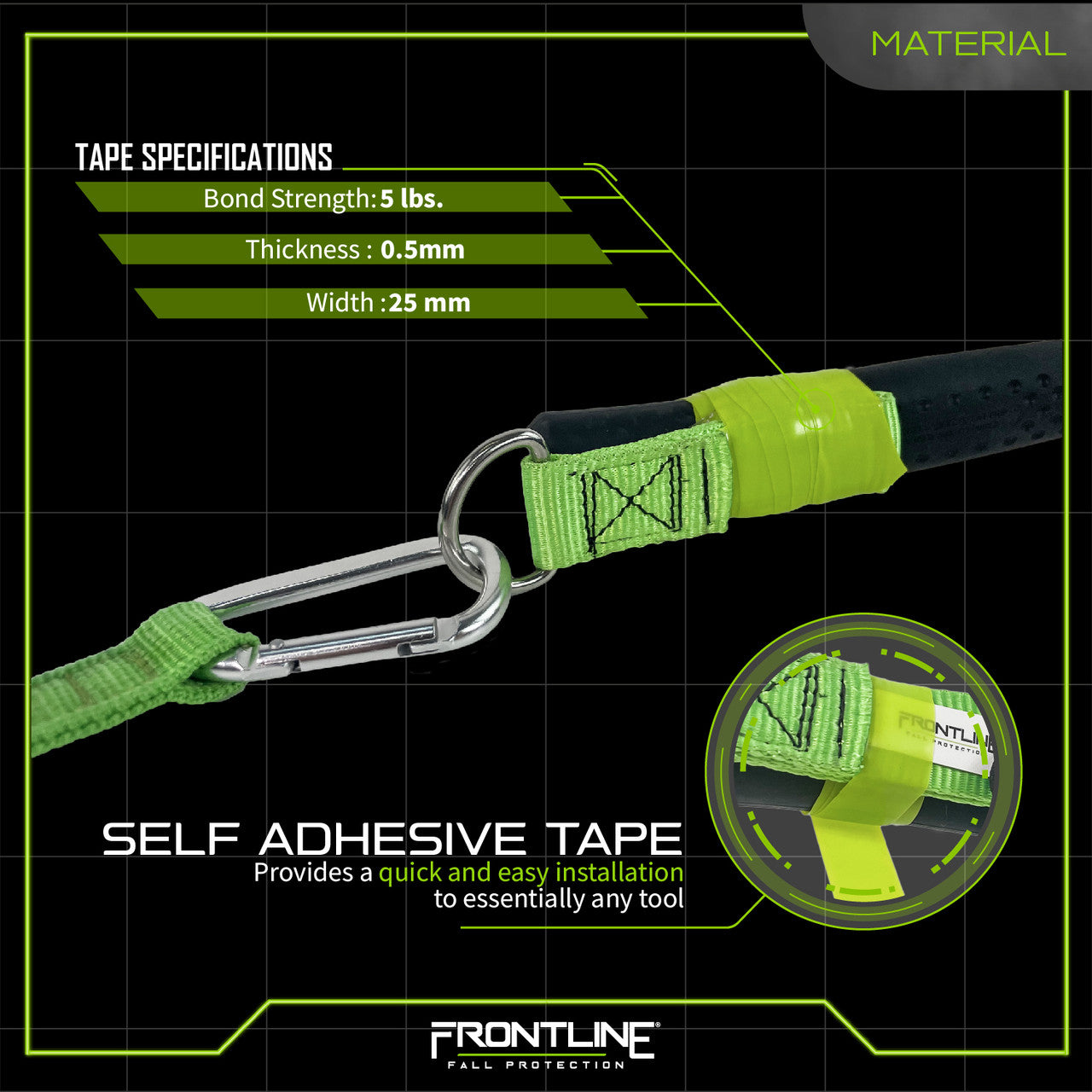 Frontline ACQW12 ToolGrip Quick Wrap Anchoring Tool Tape 12' VM Hardware