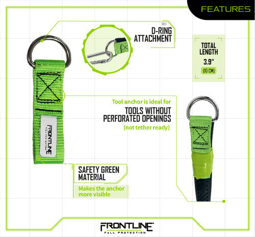 Frontline ACTLDR ToolGrip 4 lbs Webbing Tool D-Ring Anchor VM Hardware