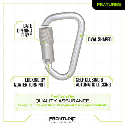 Frontline CAQ117 Aluminum Quarter Turn Locking Carabiner VM Hardware