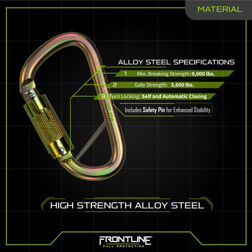 Frontline CSQ184 Steel Quarter Turn-locking Carabiner VM Hardware