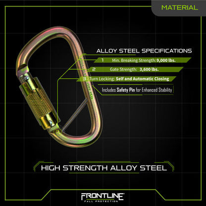 Frontline CSQ184 Steel Quarter Turn-locking Carabiner VM Hardware