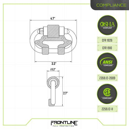 Frontline CSQ275 Dual Connector Carabiner for Twin SRL's VM Hardware