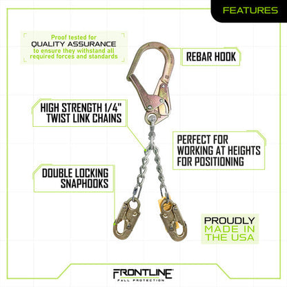 Frontline PSSW2R-US Patriot Positioning Chain with Swiveling Hook - Made in USA VM Hardware