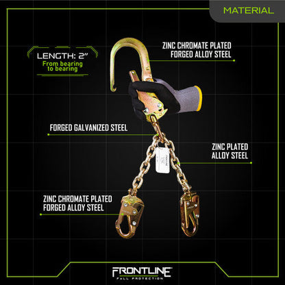Frontline PSSW2R-US Patriot Positioning Chain with Swiveling Hook - Made in USA VM Hardware