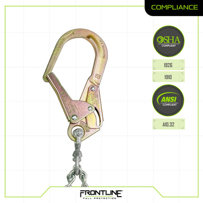 Frontline PSSW2R-US Patriot Positioning Chain with Swiveling Hook - Made in USA VM Hardware