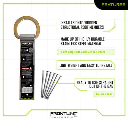 Frontline ROSU03 Stainless Steel Permanent Use Roof Anchor (Single D-ring) VM Hardware