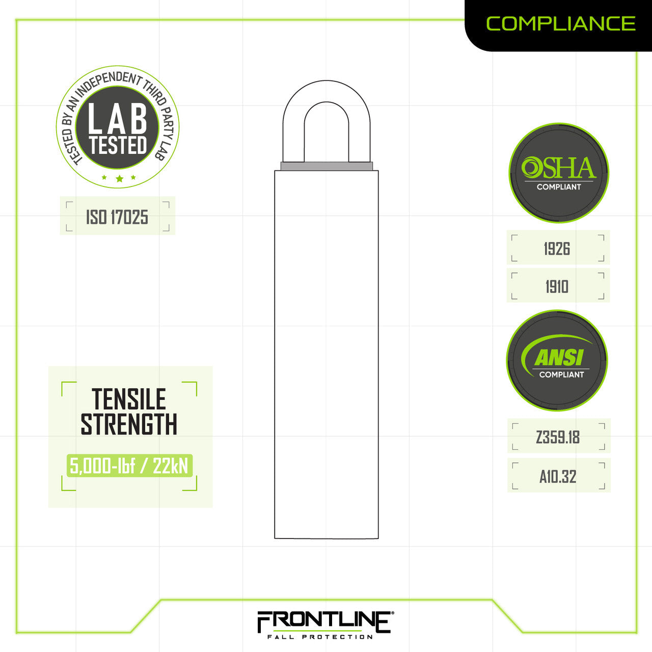 Frontline RW Weld-on Commercial Anchor 12" VM Hardware