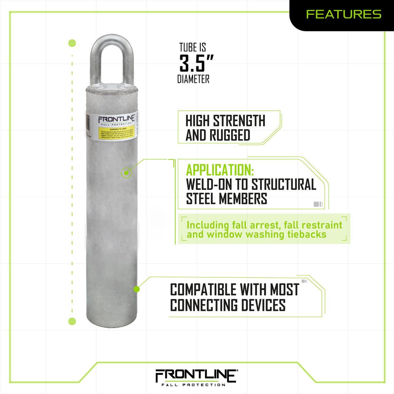 Frontline RW Weld-on Commercial Anchor 18" VM Hardware