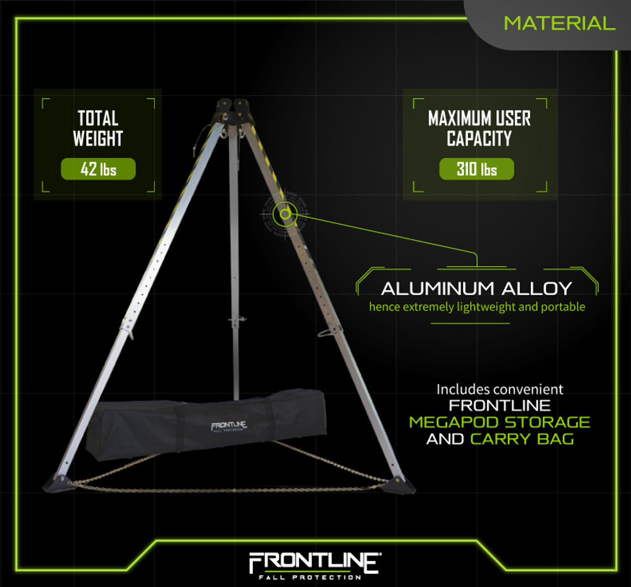 Frontline TAN07 MEGApod 7' Aluminum Tripod VM Hardware