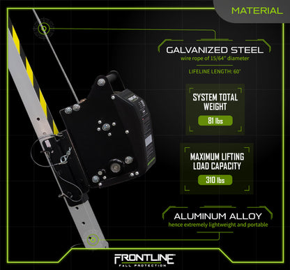 Frontline TAN07RU MEGApod Confined Space Kit 7' Aluminum Tripod with 60' Winch VM Hardware