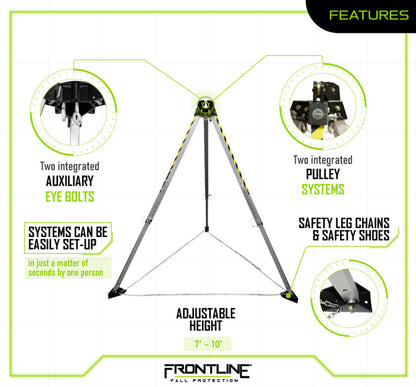 Frontline TAN10 MEGApod 10' Aluminum Tripod VM Hardware