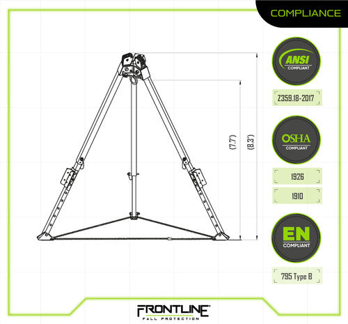 Frontline TAN10 MEGApod 10' Aluminum Tripod VM Hardware