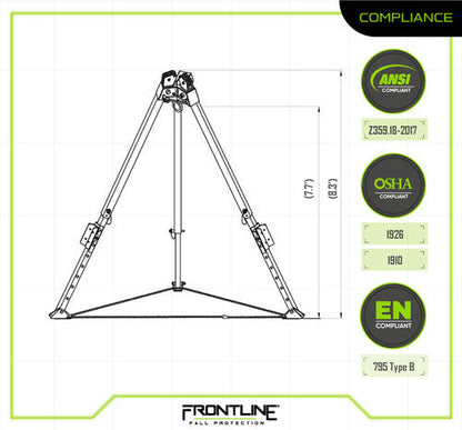 Frontline TAN10 MEGApod 10' Aluminum Tripod VM Hardware
