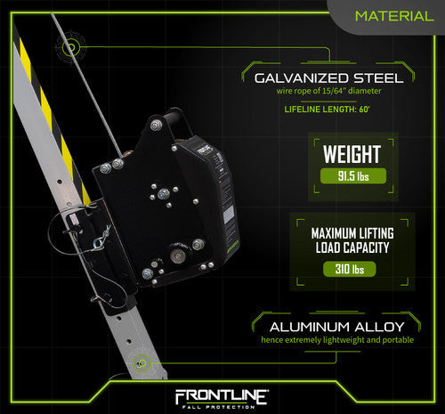 Frontline TAN10RU MEGApod Confined Space Kit 10' Aluminum Tripod with 60' Winch VM Hardware