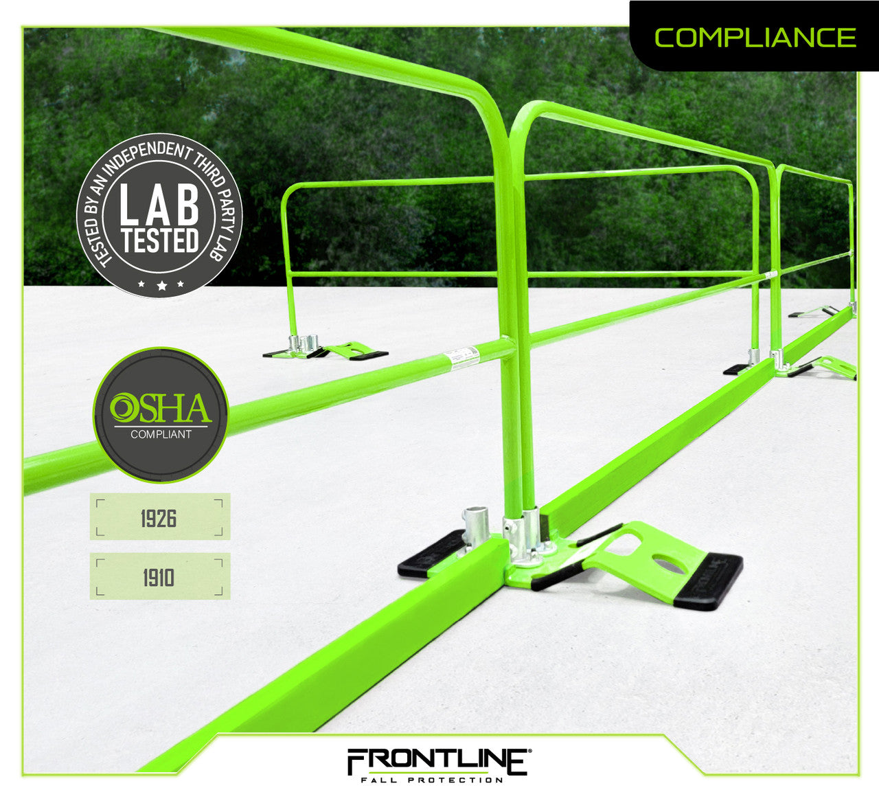 Frontline GUS10-FXDHDG Guardrail System for Concrete or Steel Substrates 10' - Gray VM Hardware