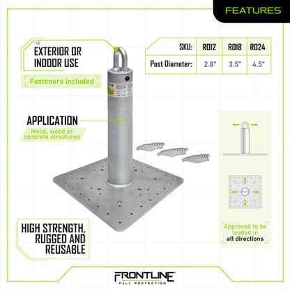 Frontline Commercial Roof Anchor 12" VM Hardware