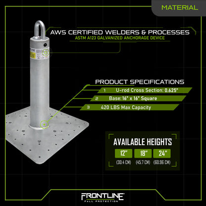 Frontline Commercial Roof Anchor 24" VM Hardware