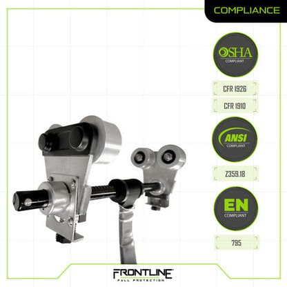 Frontline ST10HTK Aluminum Beam Trolley Anchor for 3" - 10" Wide I-Beams VM Hardware