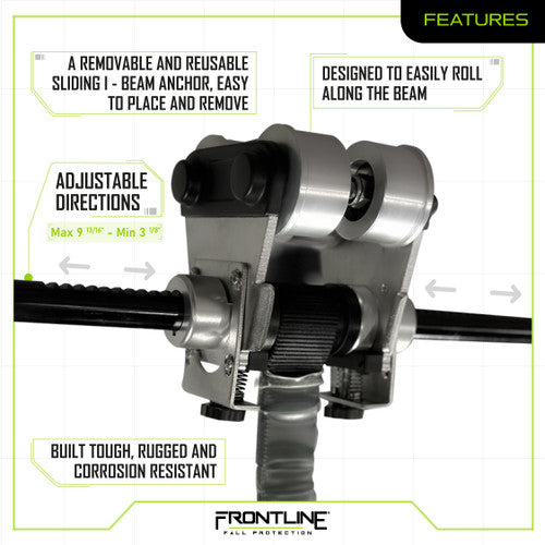 Frontline ST10HTK Aluminum Beam Trolley Anchor for 3" - 10" Wide I-Beams VM Hardware