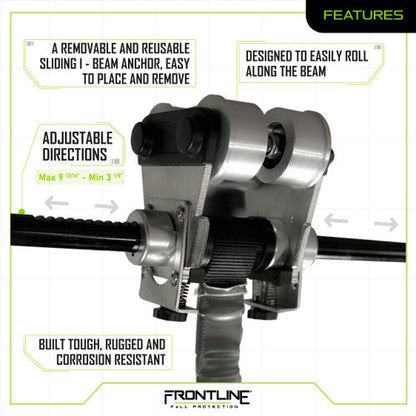 Frontline ST10HTK Aluminum Beam Trolley Anchor for 3" - 10" Wide I-Beams VM Hardware