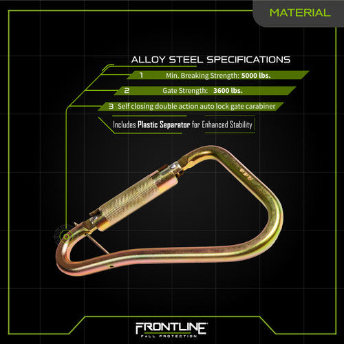 Frontline CSQ120 Large Steel Quarter Turn-locking Carabiner Hook VM Hardware