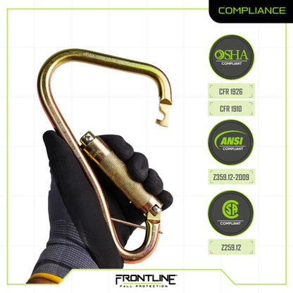 Frontline CSQ120 Large Steel Quarter Turn-locking Carabiner Hook VM Hardware