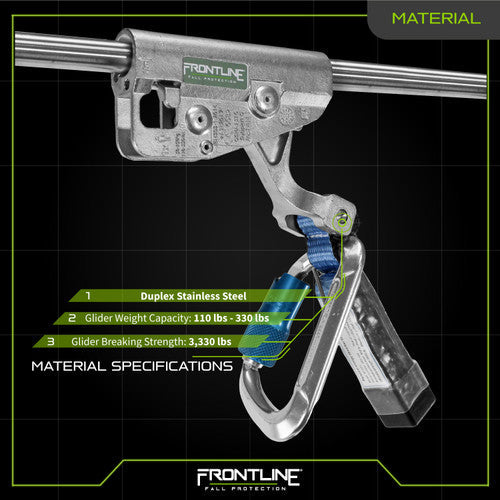 Frontline GLC38 Vertical Ladder Lifeline System Cable Glider VM Hardware