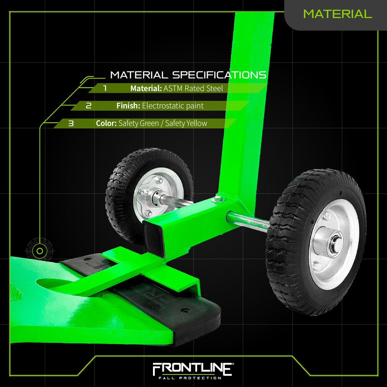 Frontline GUBDOYLW Guardrail Base Lifting Dolly VM Hardware