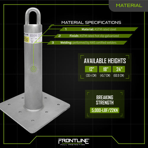 Frontline RC18 RC Concrete Roof Anchor 18" VM Hardware