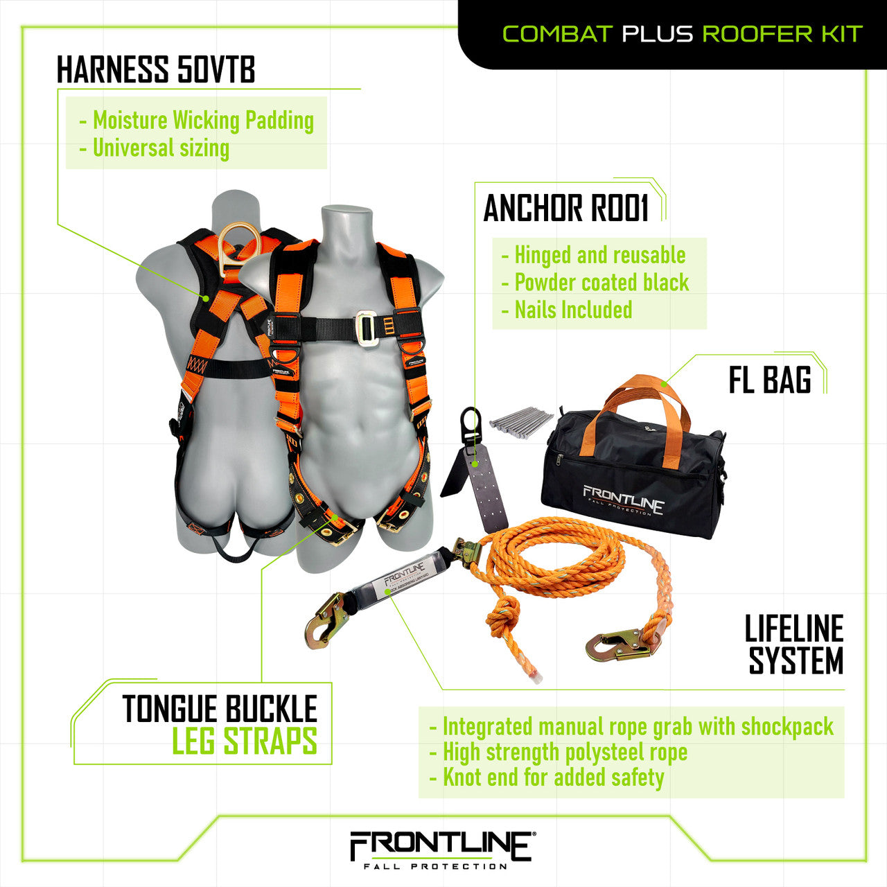 Frontline Combat Complete Roofers Kit Combat Premium Roofer Kit VM Hardware