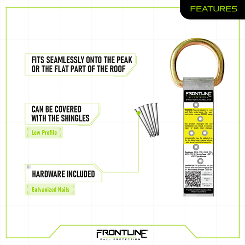 Frontline ROSU01SS Stainless Steel Permanent Use Roof Anchor VM Hardware