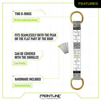 Frontline ROSU02SS Stainless Steel Permanent Use Roof Anchor (Double D-Ring) VM Hardware