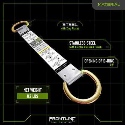 Frontline ROSU02SS Stainless Steel Permanent Use Roof Anchor (Double D-Ring) VM Hardware