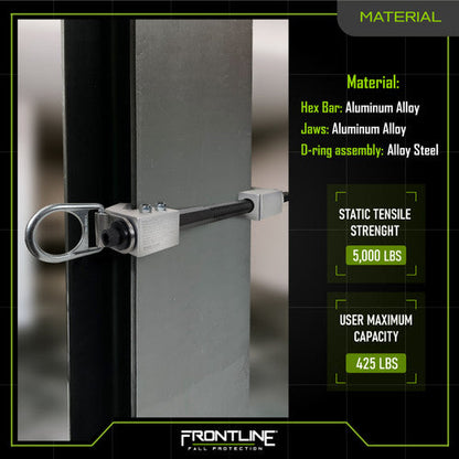Frontline ST18AV Aluminum I-Beam Fixed Anchor VM Hardware