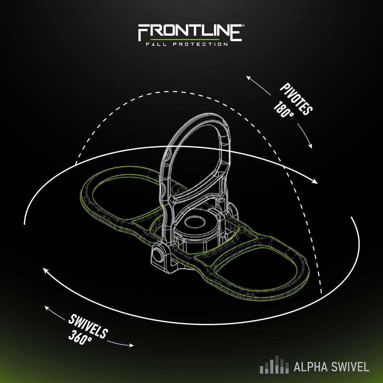 Frontline STWD5K ALPHA Swivel 5k Steel Anchor with Weld-on Puck VM Hardware