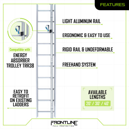 Frontline VLRS Securail Pro Vertical Lifeline System 40' VM Hardware