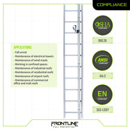 Frontline VLRS Securail Pro Vertical Lifeline System 40' VM Hardware