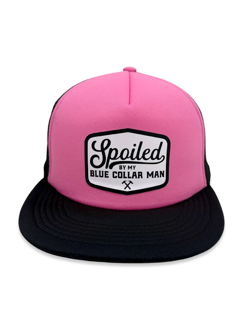 Spoiled By My Blue Collar Man Snapback Trucker Hat Luckless Outfitters