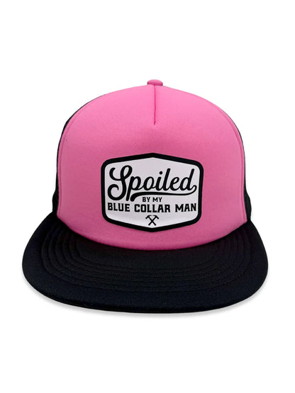 Spoiled By My Blue Collar Man Snapback Trucker Hat Luckless Outfitters