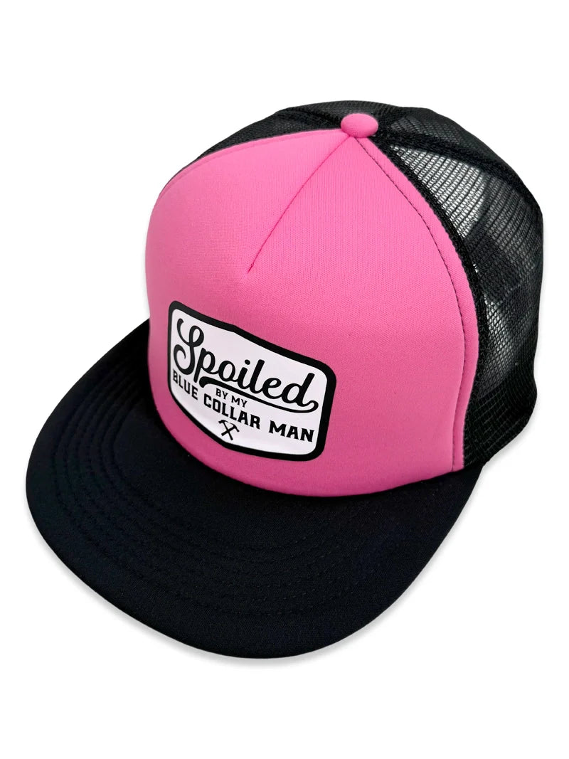 Spoiled By My Blue Collar Man Snapback Trucker Hat Luckless Outfitters