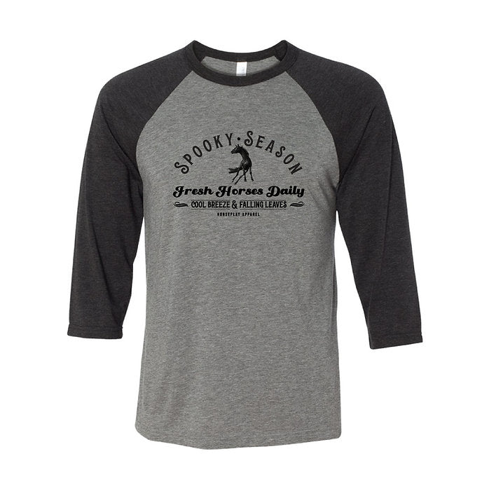 Spooky Season Baseball Tee: Unisex Horseplay Apparel