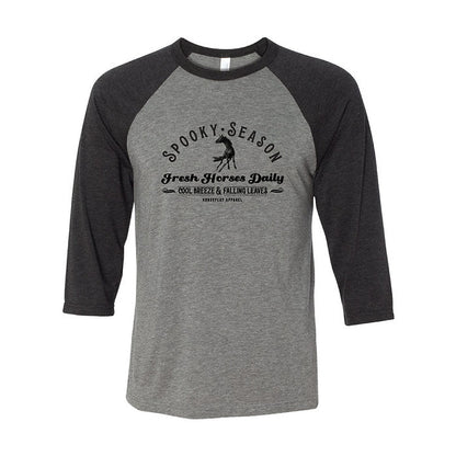 Spooky Season Baseball Tee: Unisex Horseplay Apparel