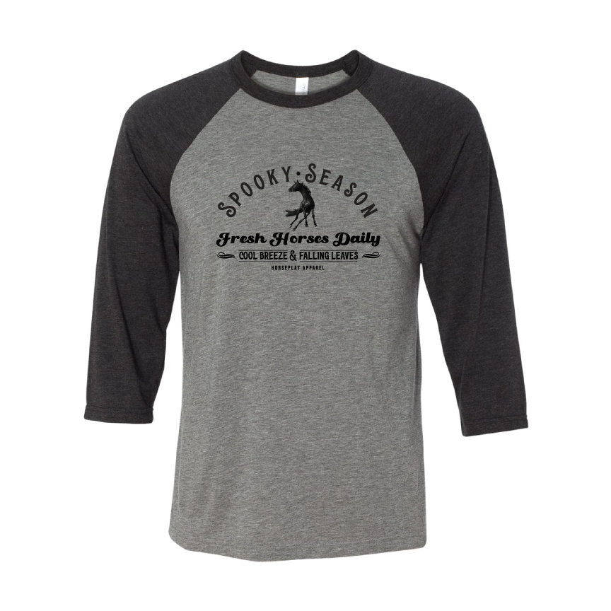 Spooky Season Baseball Tee: Youth Horseplay Apparel