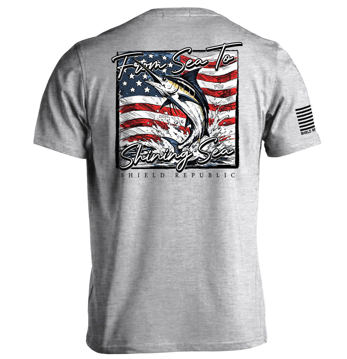 From Sea To Shining Sea Marlin (Back Print) Shield Republic